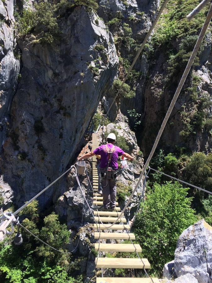 Puentes sobre el Cares en la via Ferrata