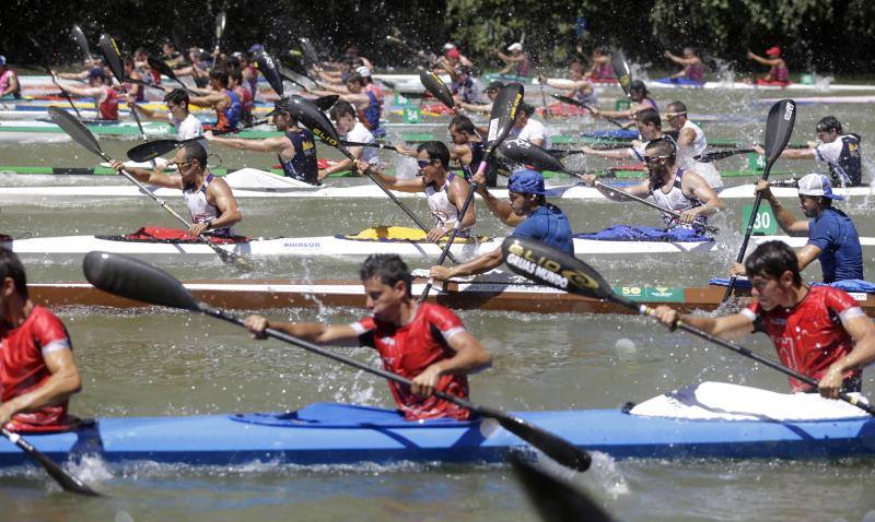Regata k-4 en el río Pisuerga