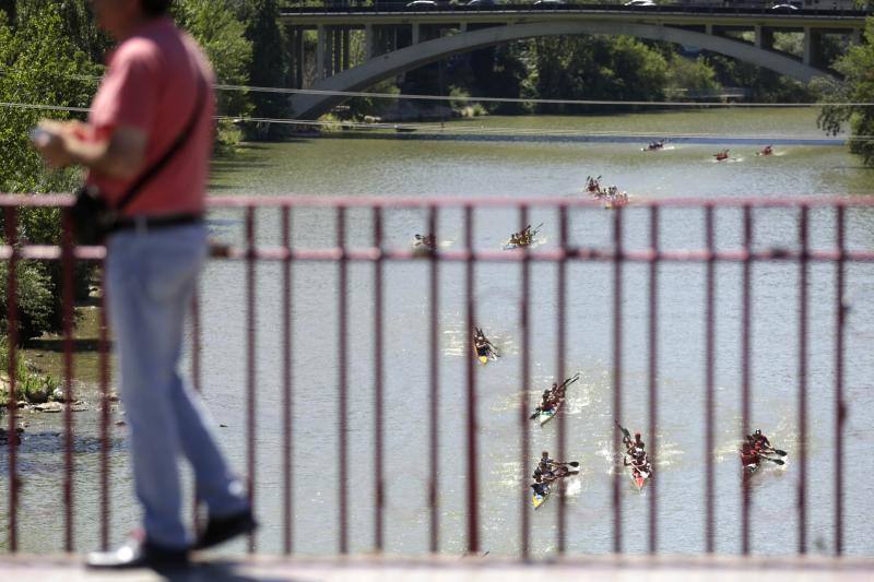 Regata k-4 en el río Pisuerga