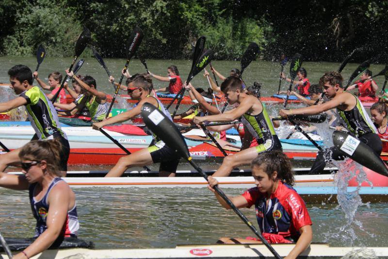 Regata k-4 en el río Pisuerga