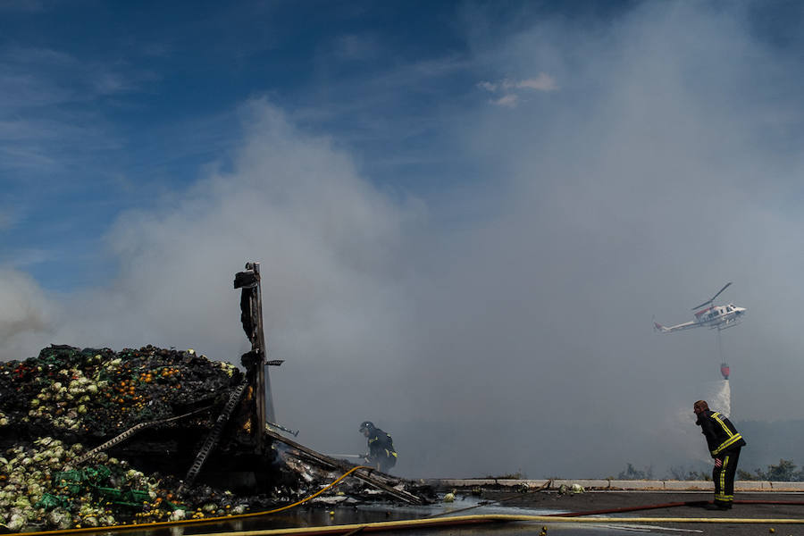 Incendio de un camión en la provincia de León