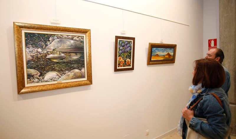 La Biblioteca Pública de Palencia acoge una exposición de pintura a favor de la Asociación de Esclerosis Múltiple