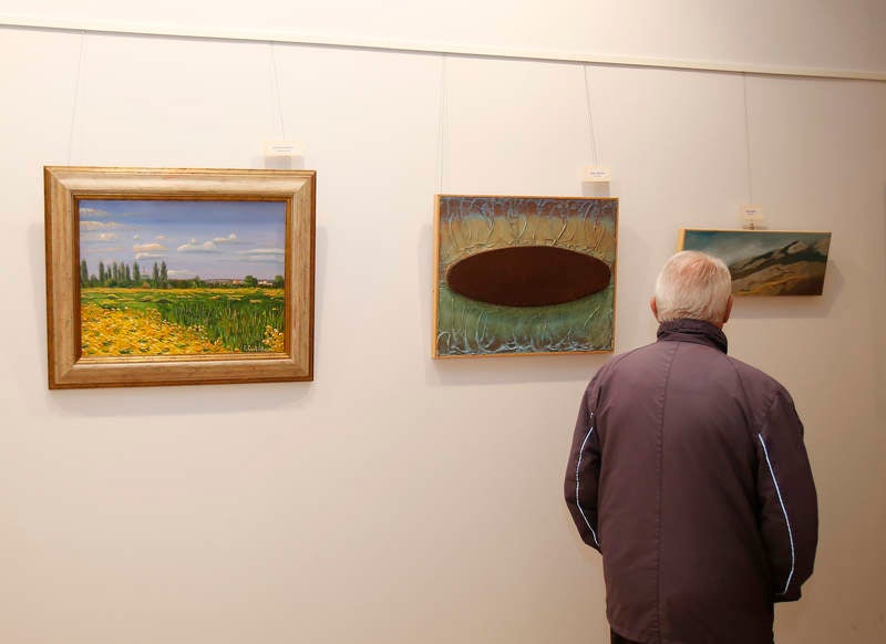 La Biblioteca Pública de Palencia acoge una exposición de pintura a favor de la Asociación de Esclerosis Múltiple