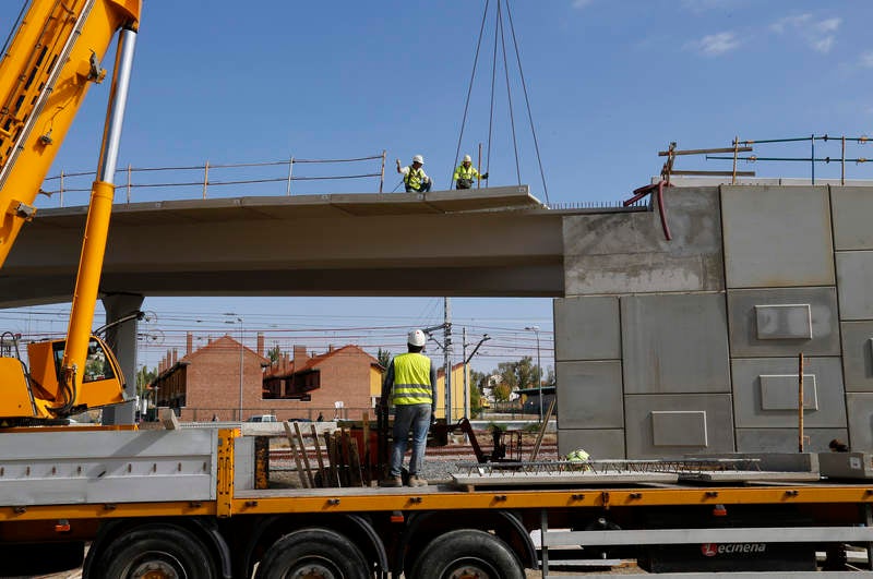 Obras de la pasarela de Los Tres Pasos en Palencia