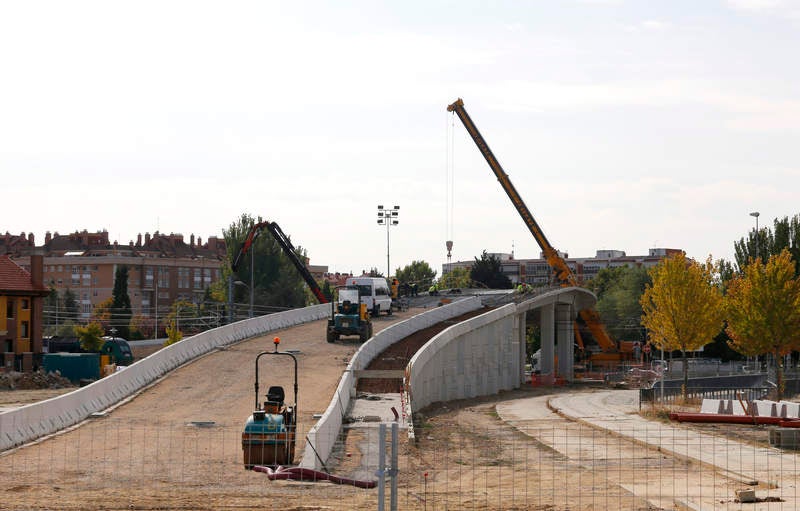 Obras de la pasarela de Los Tres Pasos en Palencia
