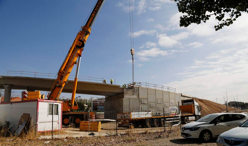 Obras de la pasarela de Los Tres Pasos en Palencia