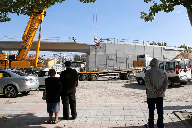 Obras de la pasarela de Los Tres Pasos en Palencia