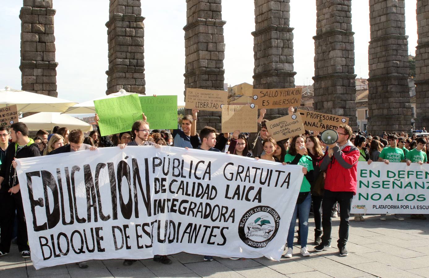 Los estudiantes segovianos se manifiestan contra la Lomce