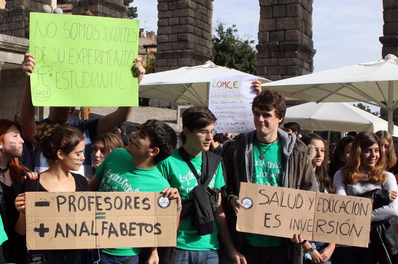 Los estudiantes segovianos se manifiestan contra la Lomce