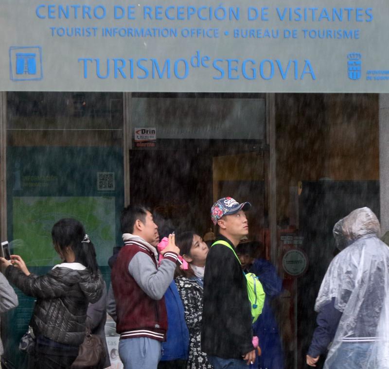 Lluvia intensa en Segovia