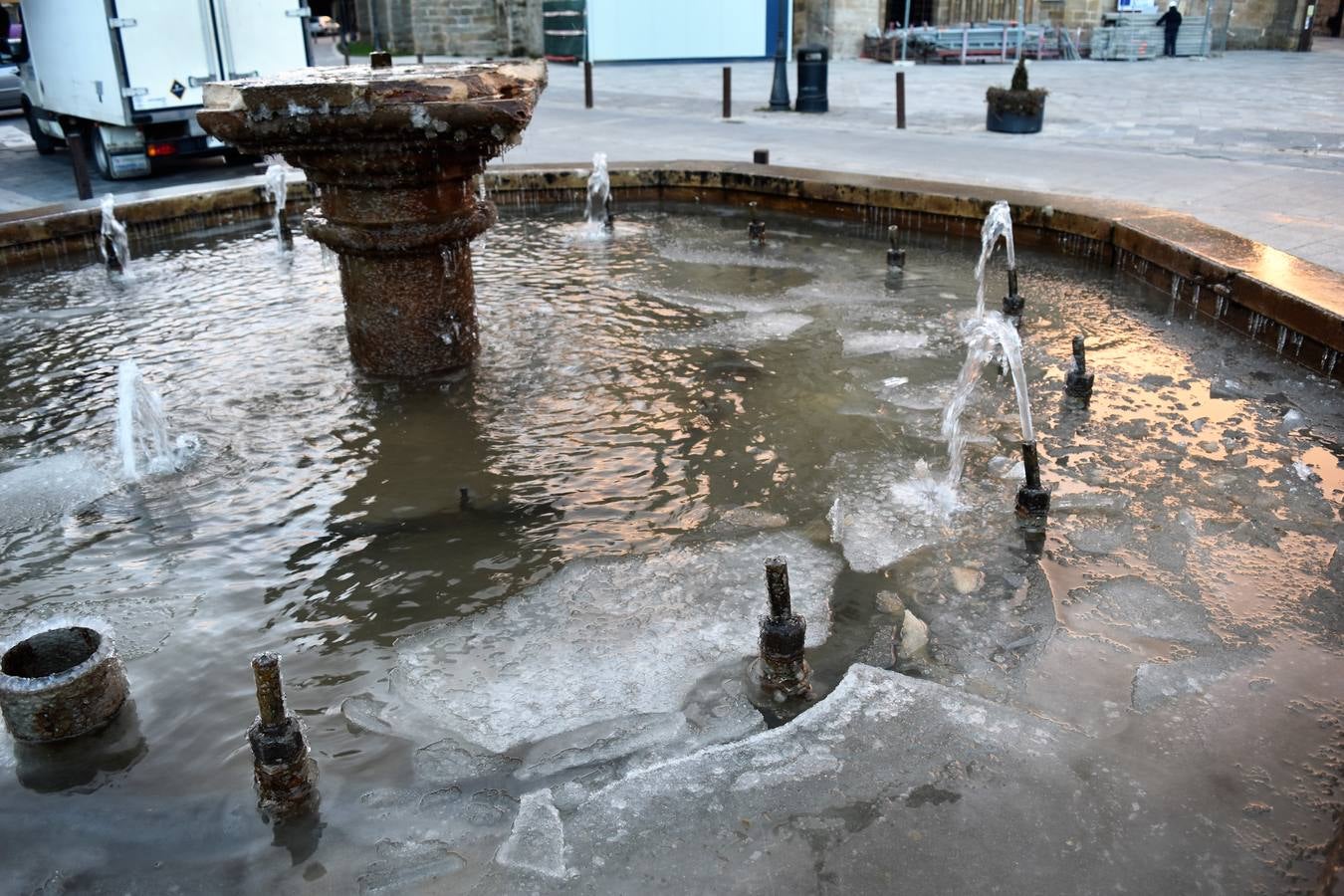 Jornada de frío en Aguilar de Campoo (Palencia)