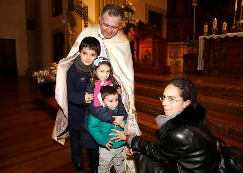 Juan Andrés, Teresa y José María Oria de Rueda.