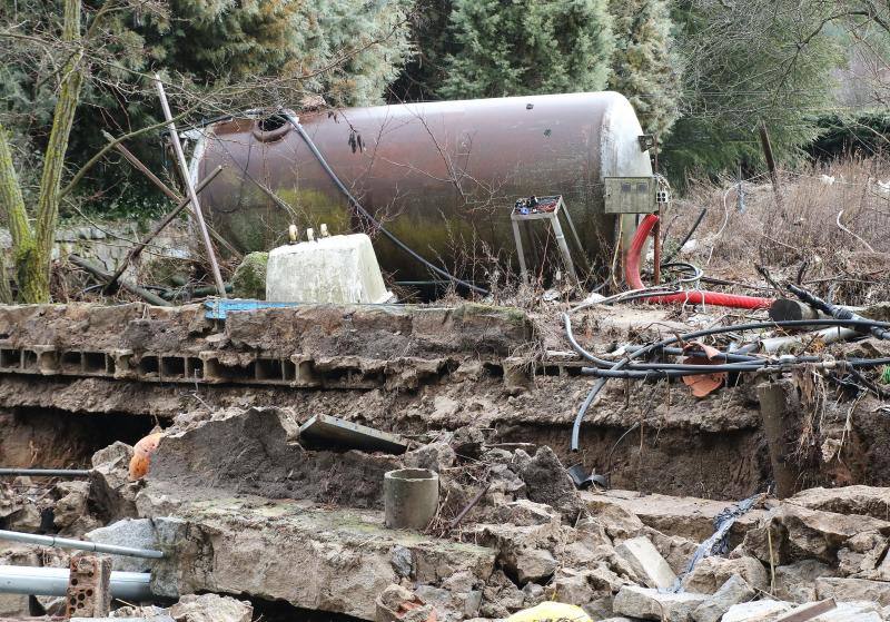 Inundaciones y destrozos del temporal en la estación del Espinar (Segovia)