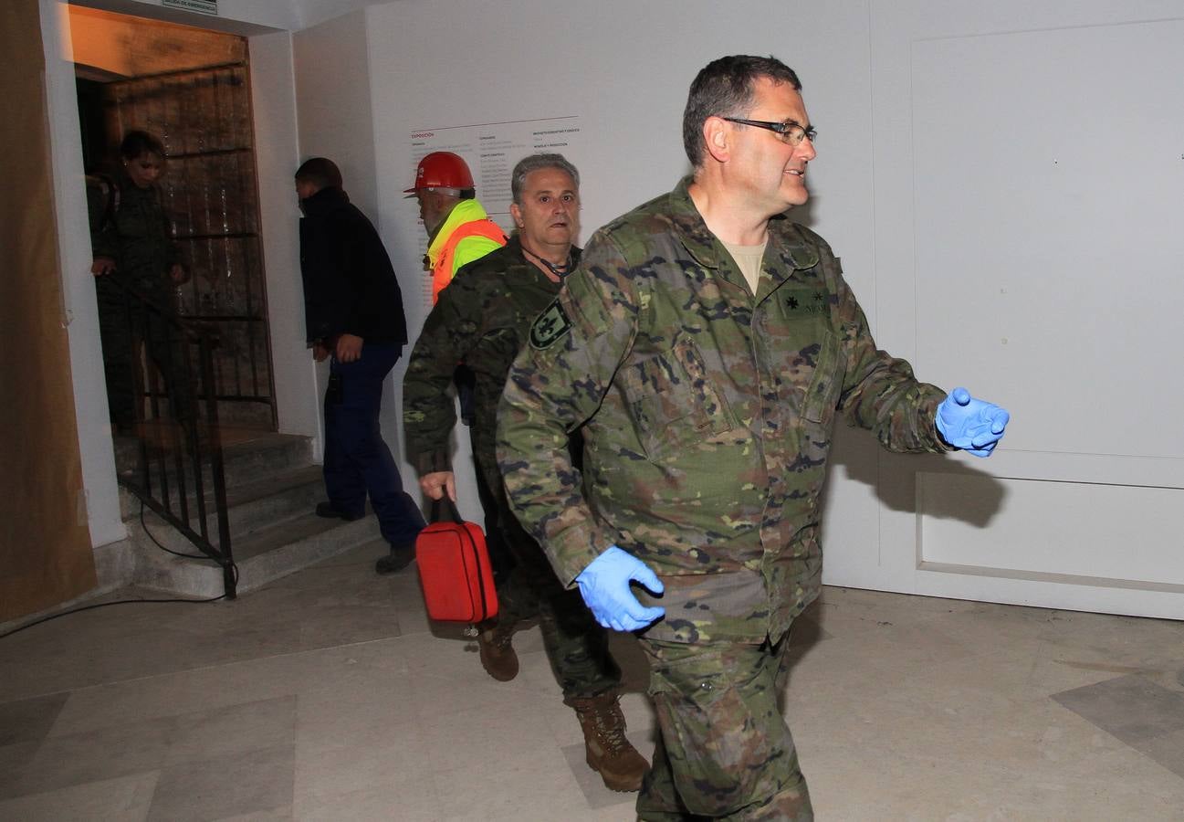 Un simulacro en el Alcázar de Segovia recuerda el incendio que destruyó la fortaleza en 1862
