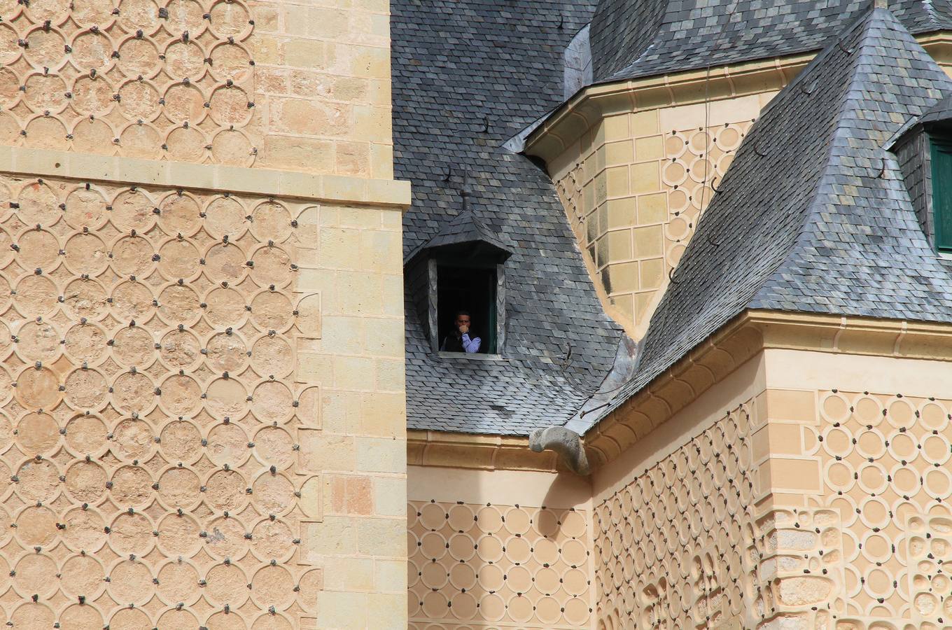 Un simulacro en el Alcázar de Segovia recuerda el incendio que destruyó la fortaleza en 1862