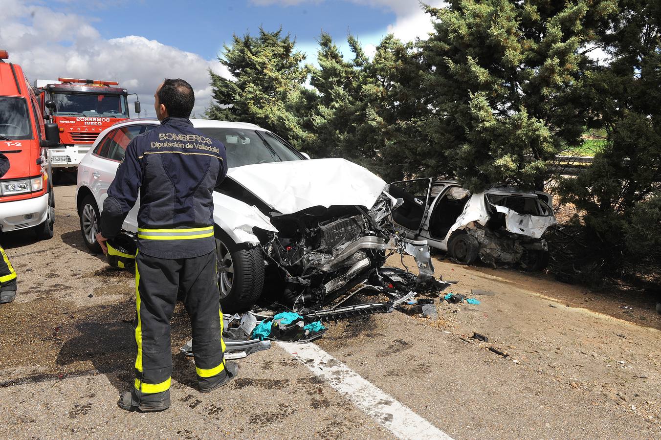 Accidente de tráfico en la A-6, a la altura de la localidad vallisoletana de Rueda