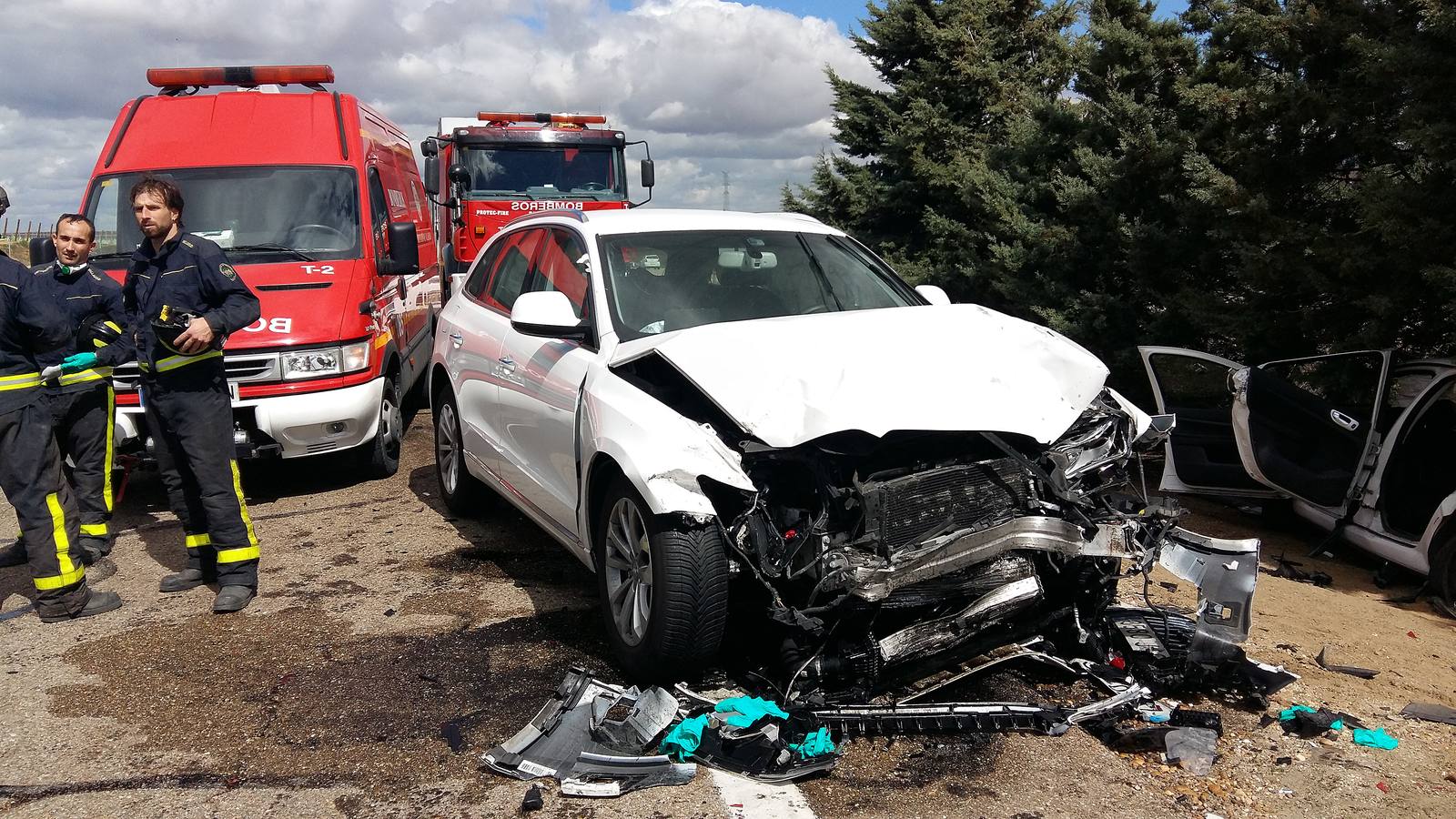 Accidente de tráfico en la A-6, a la altura de la localidad vallisoletana de Rueda