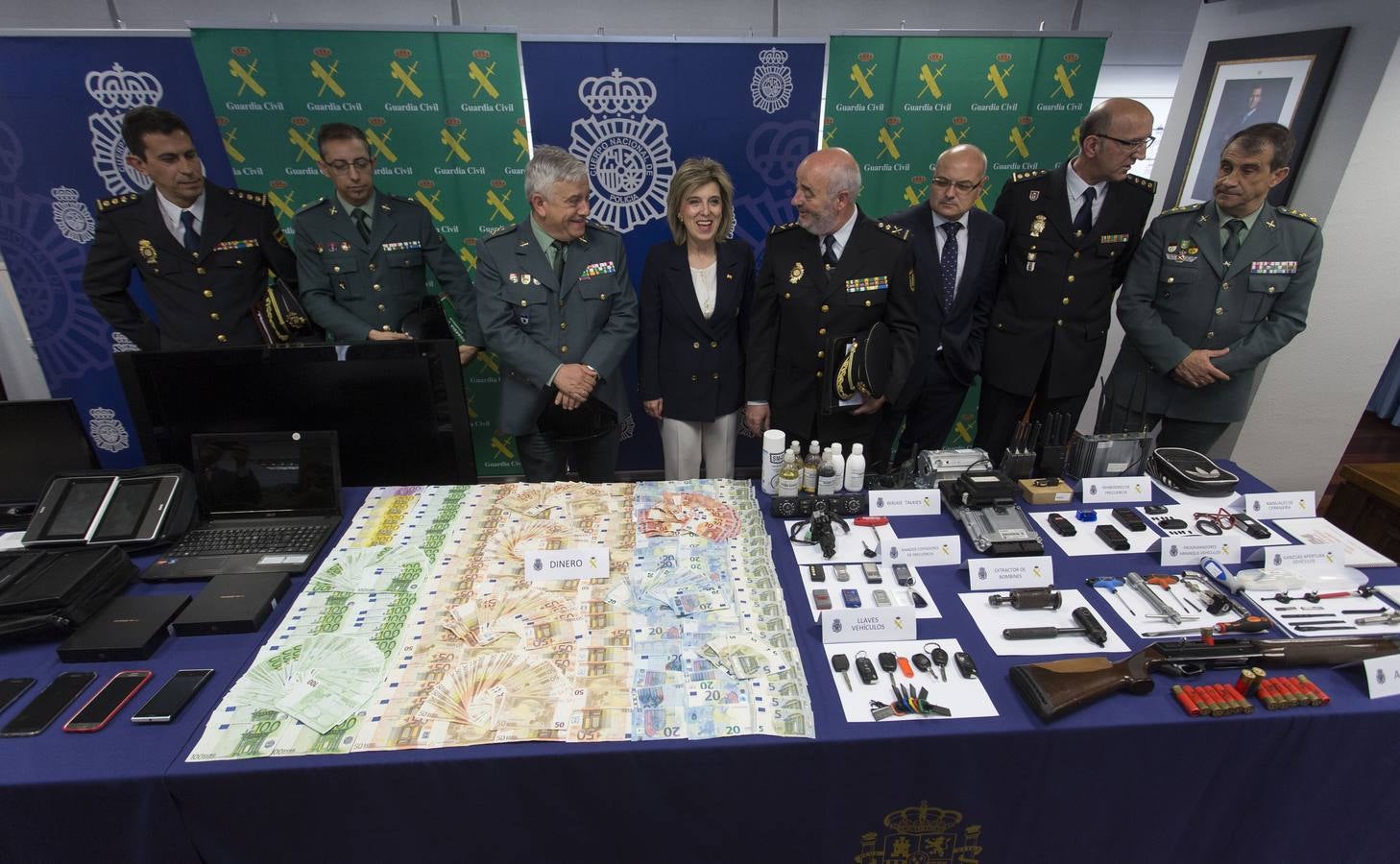 Material incautado en la operación &#039;Bemetas&#039; a la &#039;banda del BMW&#039;