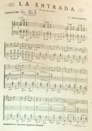 Partitura de 'La entrada'.