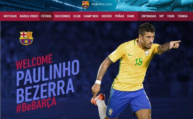 Portada de la página web del Barça.