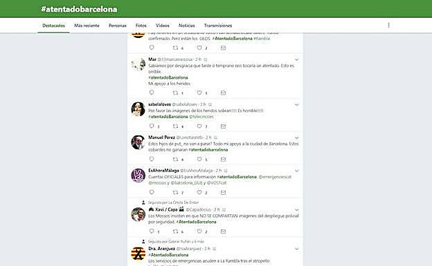 Twitter ha respondido con indignación y repulsa al atentado 