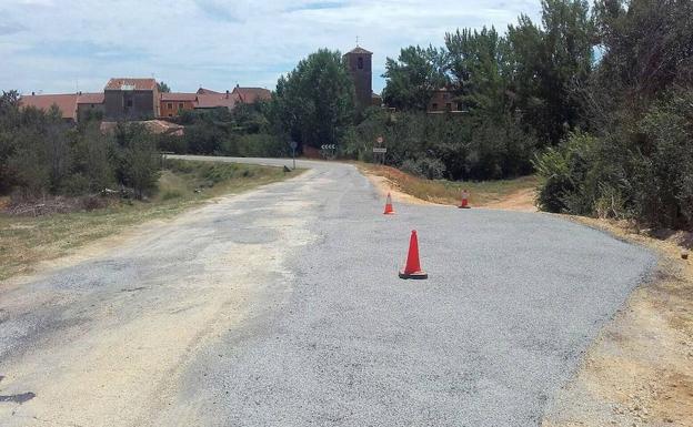 Conos en la carretera de Ribota a Valvieja.