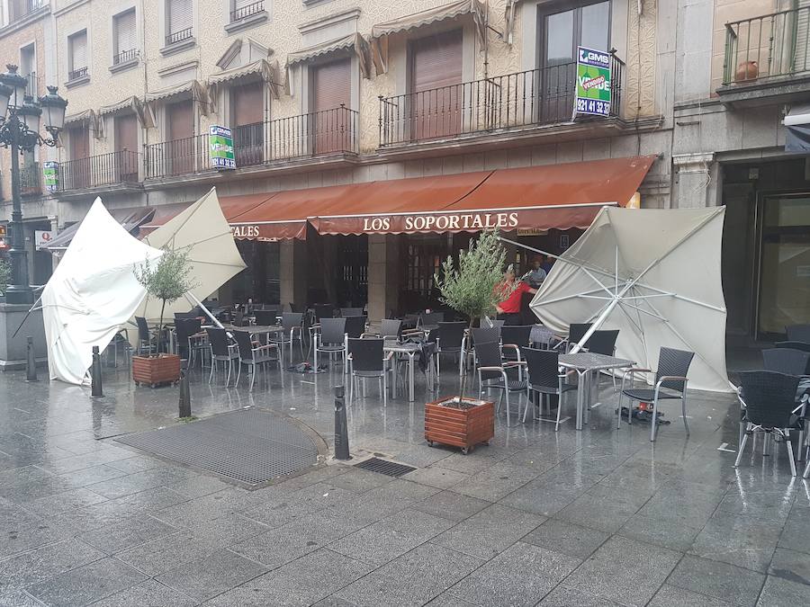 La huella de la tormenta en Segovia