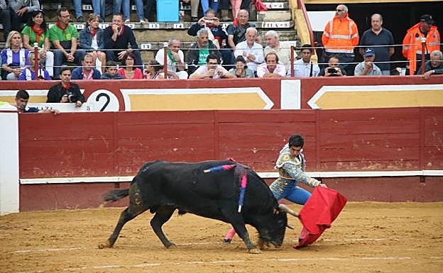 Jesús Enrique Colombo, ayer en Cuéllar, durante la faena. 