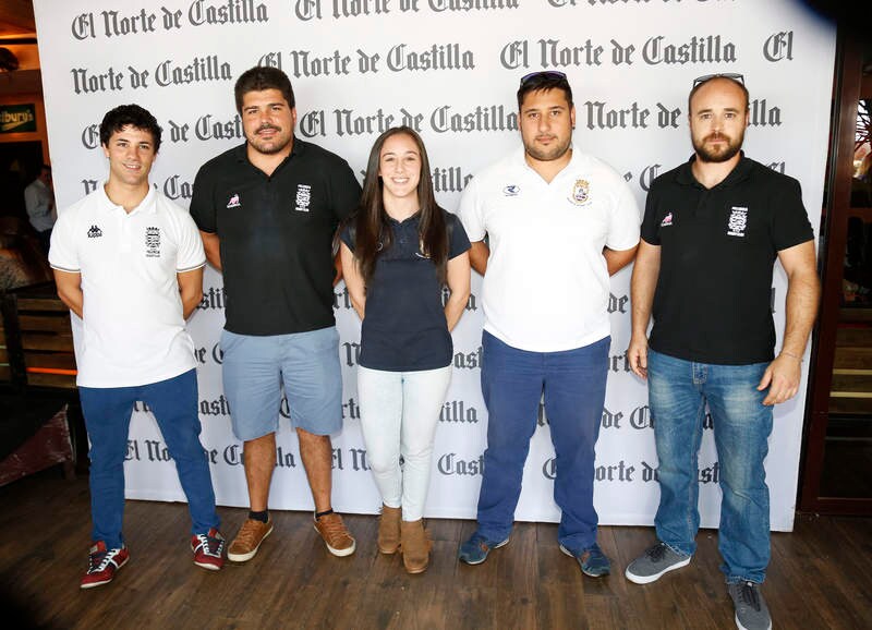 Juan Bartolomé, Juan Geté, Jennifer Valdés, Javier Garrido y Víctor Medina, del Palencia RugbyClub. 