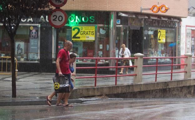 Fuerte lluvia caída en Valladolid a finales de agosto.