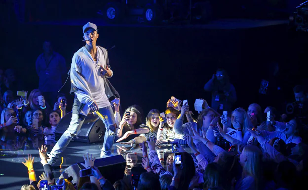 Justin Bieber durante un concierto. 