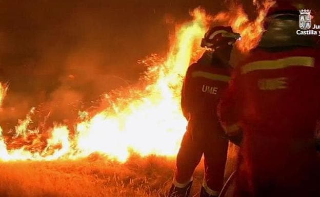 Imagen de archivo de un incendio en Zamora