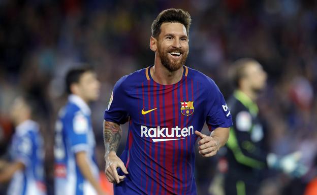 Messi durante un partido con el FC Barcelona. 