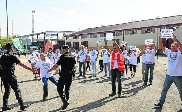 Protesta de miembros de Uscal en la pasada feria agropecuaria. 