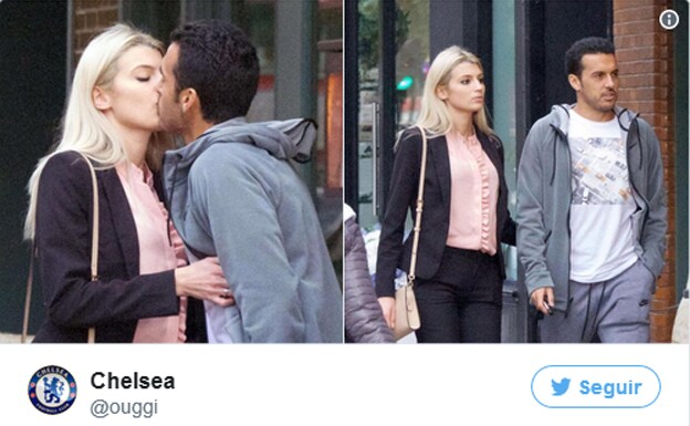 La fotogafía de Pedro besándose con su nueva amiga. 