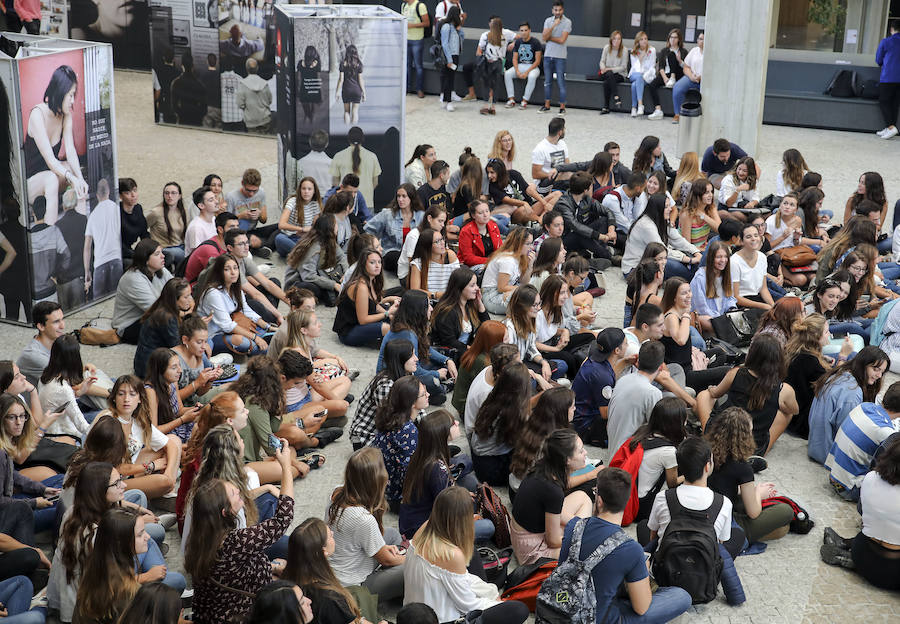 Protesta de los alumnos de la UVA en Segovia