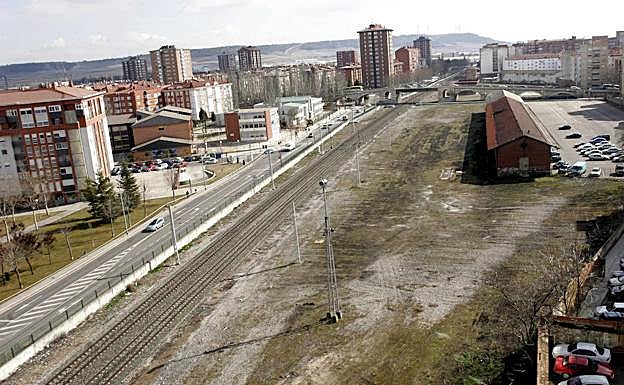 Trazado del ferrocarril en Palencia.