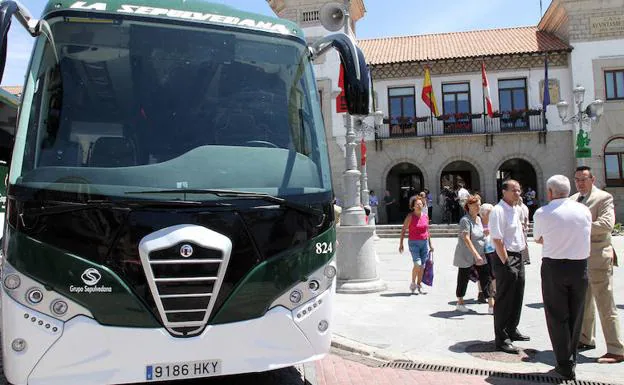 Autobús de La Sepulvedana en El Espinar. 