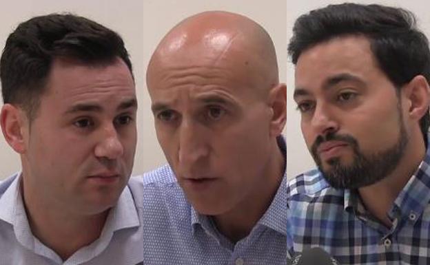 De izquierda a derecha: Javier Alfonso Cendón, José Antonio Diez y Diego Moreno, candidatos para liderar la secretaría provincial del PSOE de León.
