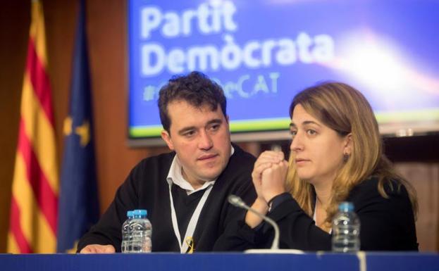Los coordinadores generales del PDeCat, David Bonvehí y Marta Pascal, durante el Consejo Nacional del PDeCat.