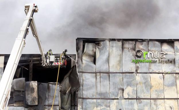 Los bomberos luchan contra el fuego el día que se declaró.