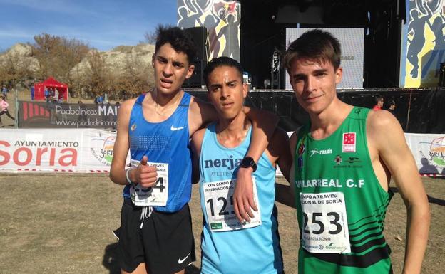 Mario García, a la derecha, durante el Cross de Soria, donde fue segundo. 