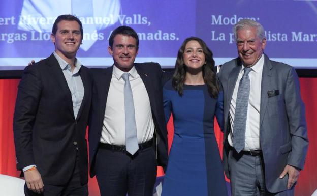 Rivera, Valls, Arrimadas y Vargas Llosa.