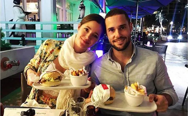 Malena Cosa y Mario Suárez disfrutando de la gastronomía de Miami. 