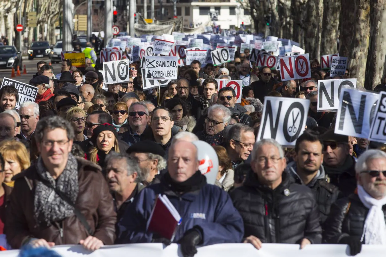 Miles de personas recorren las calles de Valladolid en defensa de la Sanidad de Castilla y León