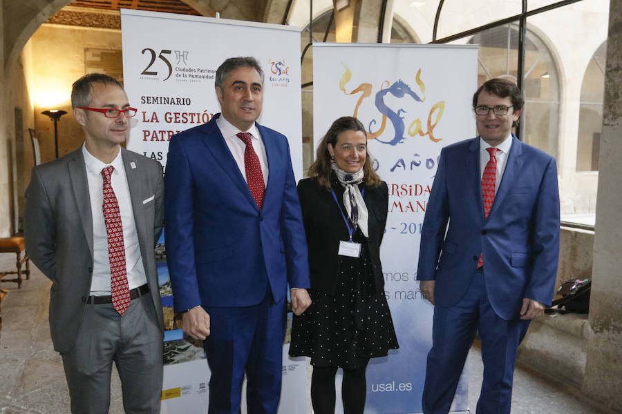 El exdirector de la Unesco, Federico Mayor Zaragoza, ha participado esta mañana en la sesión inaugural del seminario del Grupo Español de Ciudades Patrimonio de la Humanidad