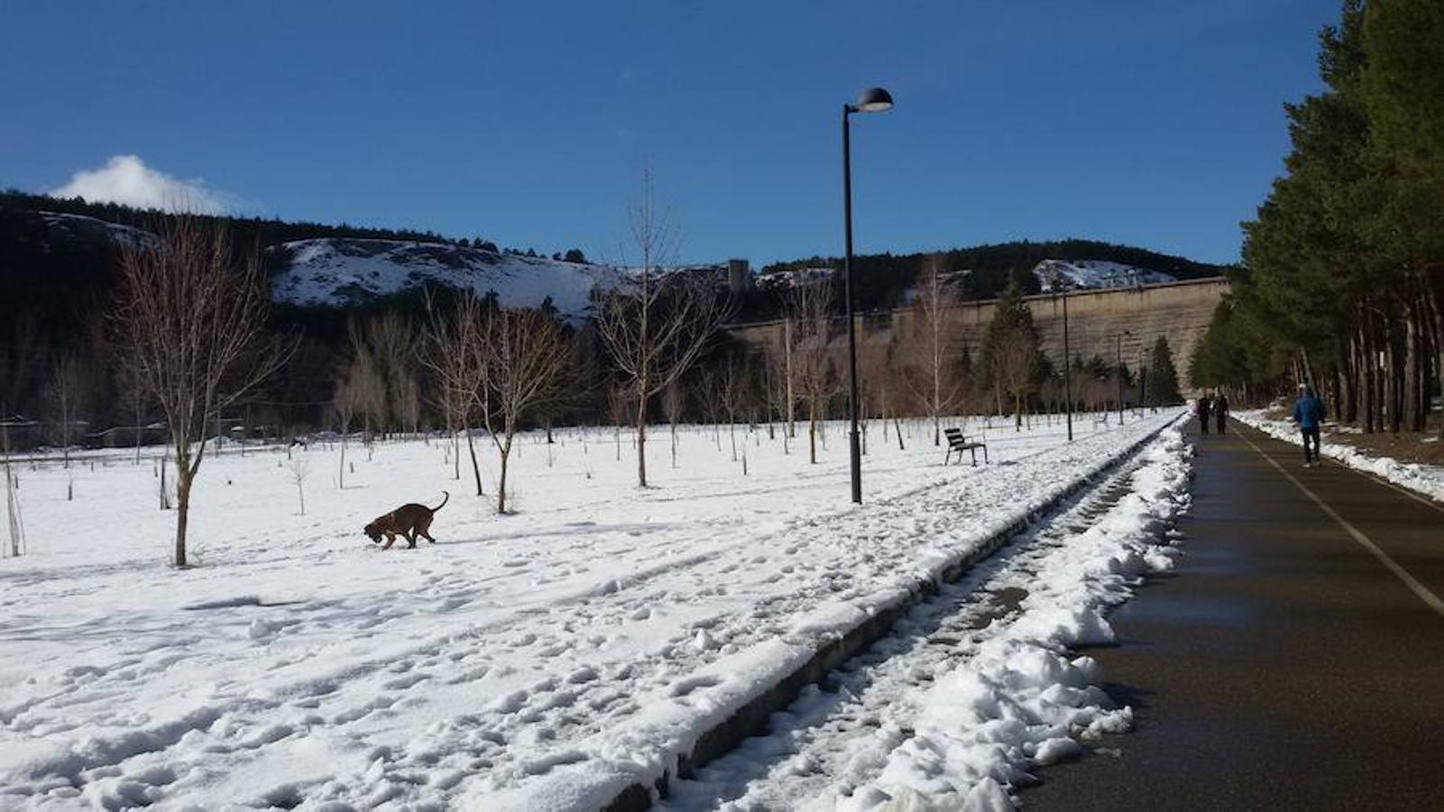 Las nevadas dejan estas imágenes del Pantano de Aguilar