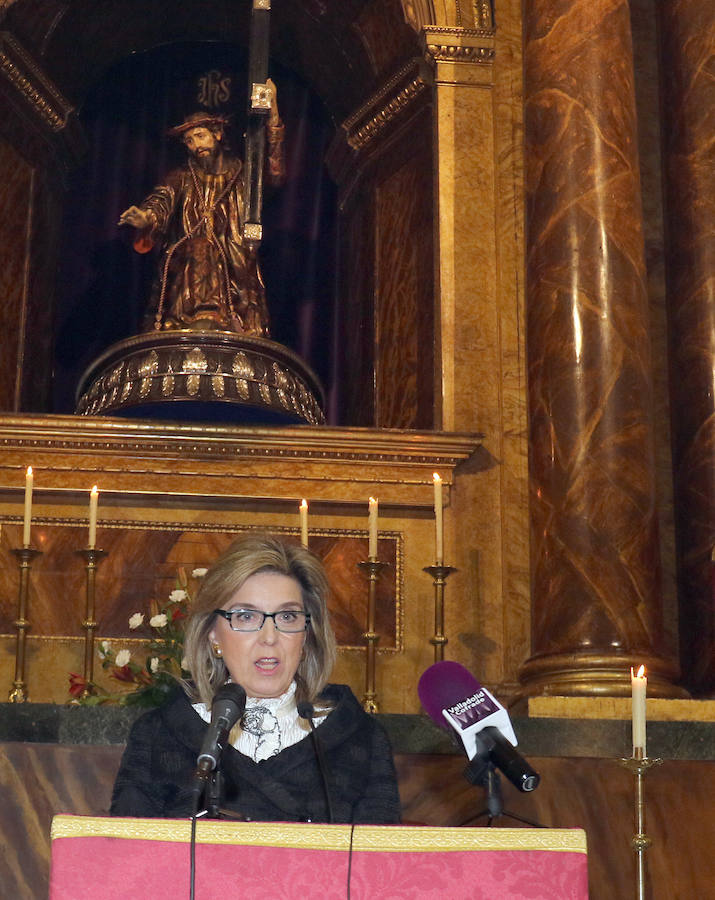 La delegada del Gobierno en Castilla y León, María José Salgueiro, pregonó ayer en la Cofradía Penitencial de Jesús Nazareno, en un acto en el que ensalzó la celebración de la Pasión en Valladolid.