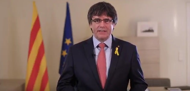 Carles Puigdemont, durante su discurso.