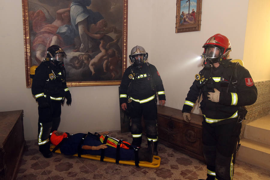 Fotos: Simulacro de incendio en el Alcázar de Segovia